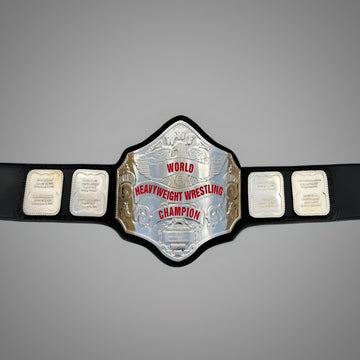 Hulk Hogan’s 1984 WWF Championship Belt, showcasing the early title design from his legendary first reign.