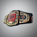 Close-up of the Cincinnati Bengals WWE NFL Championship Belt, showcasing team colors and logos.