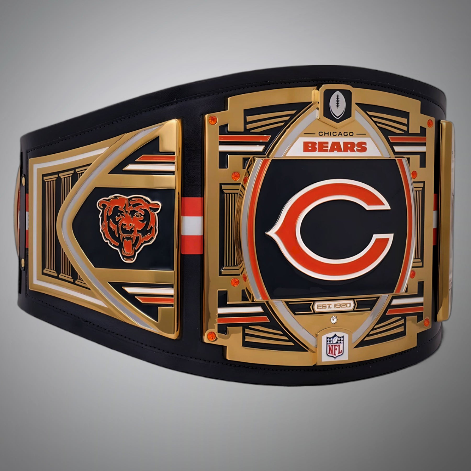 Ultimate fan collectible – Chicago Bears WWE belt with NFL special edition features.