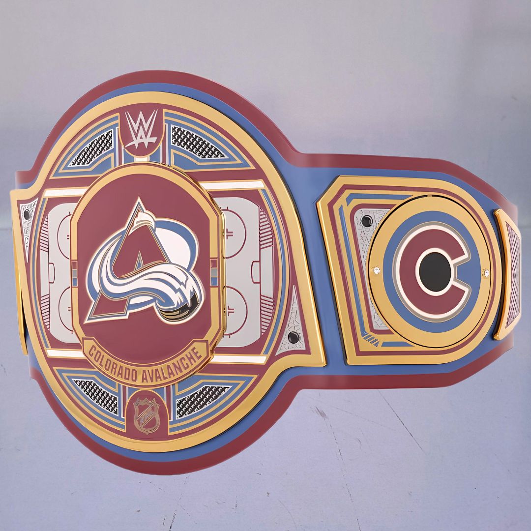 WWE Colorado Avalanche NHL Belt featuring the team's logo and colors.