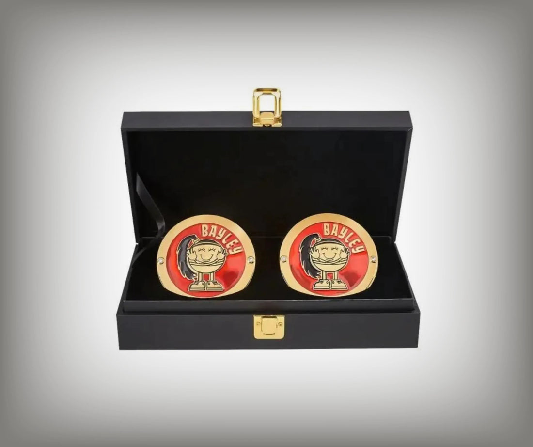 Bayley side plates WWE championship title box set.