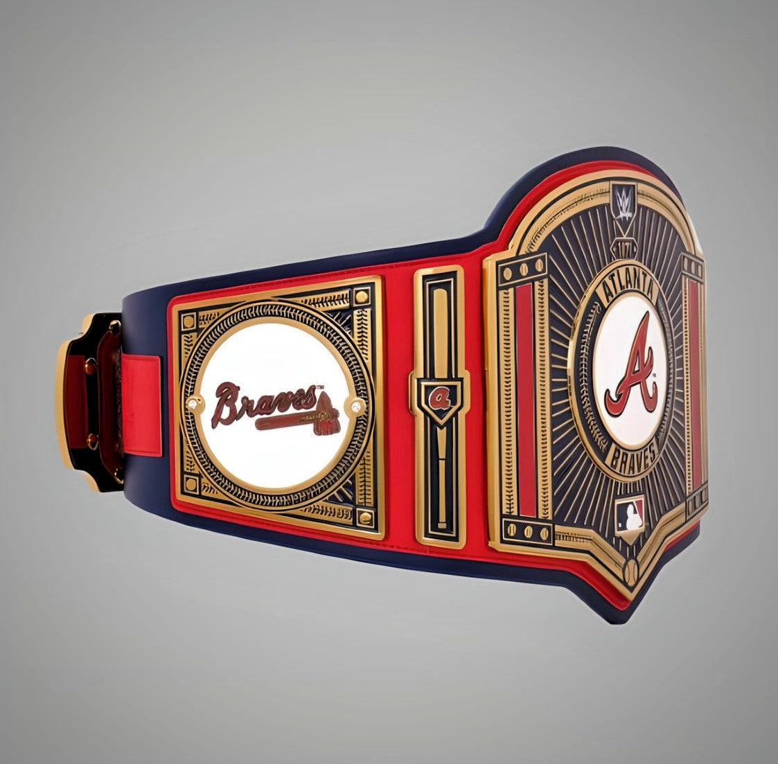 Atlanta Braves themed WWE MLB Legacy Championship Belt with team colors