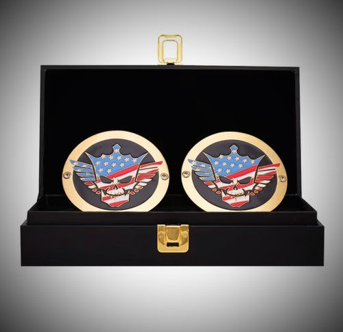 Cody Rhodes side plates WWE championship title box set.