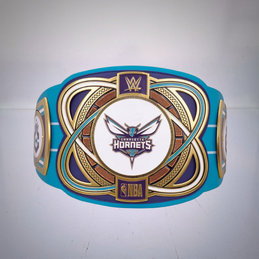 Charlotte Hornets WWE NBA Legacy Championship Belt blending basketball pride and wrestling history.