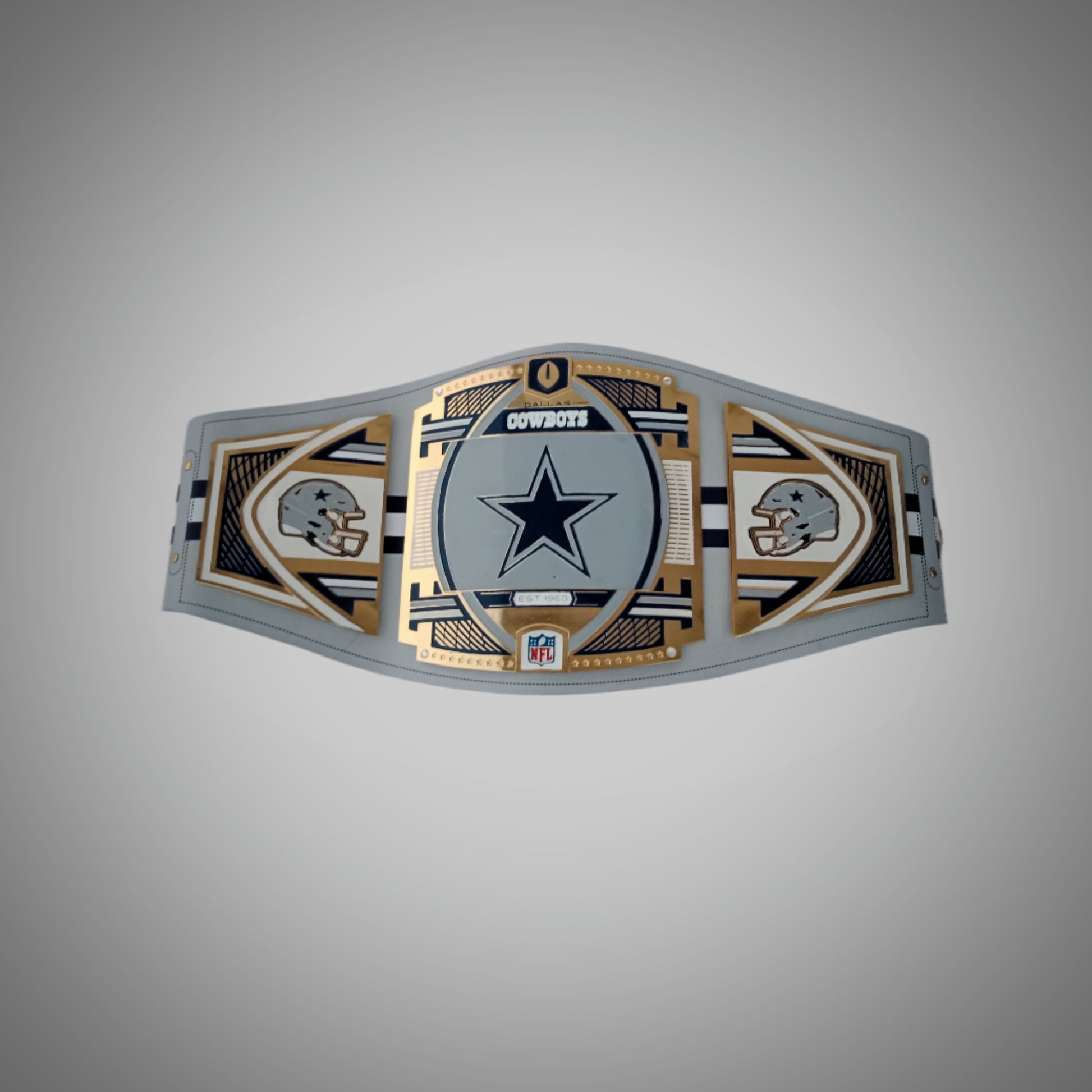 Dallas Cowboys WWE-style championship belt with NFL legacy branding.