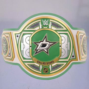 Dallas Stars WWE NHL Belt featuring the team's logo and colors.