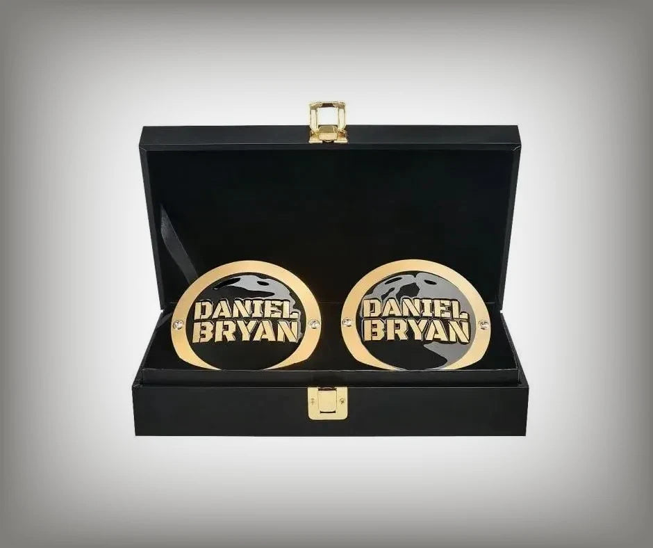 WWE championship title box set featuring Daniel Bryan side plates.