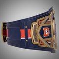 Denver Broncos Championship Belt with intricate details and a shiny finish, representing football excellence.