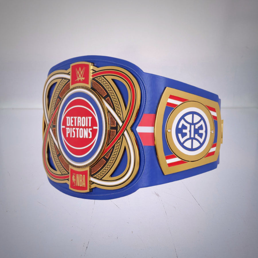 Detroit Pistons NBA WWE Legacy Championship Belt, combining basketball history with wrestling.