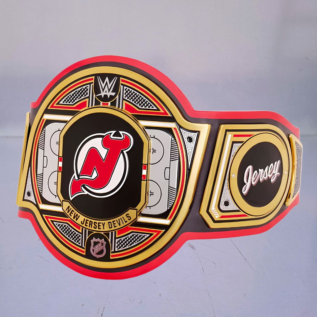 New Jersey Devils WWE NHL Legacy Belt featuring the team's logo and colors.