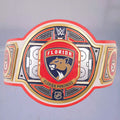 Florida Panthers WWE NHL Championship Belt featuring the team's logo and colors.