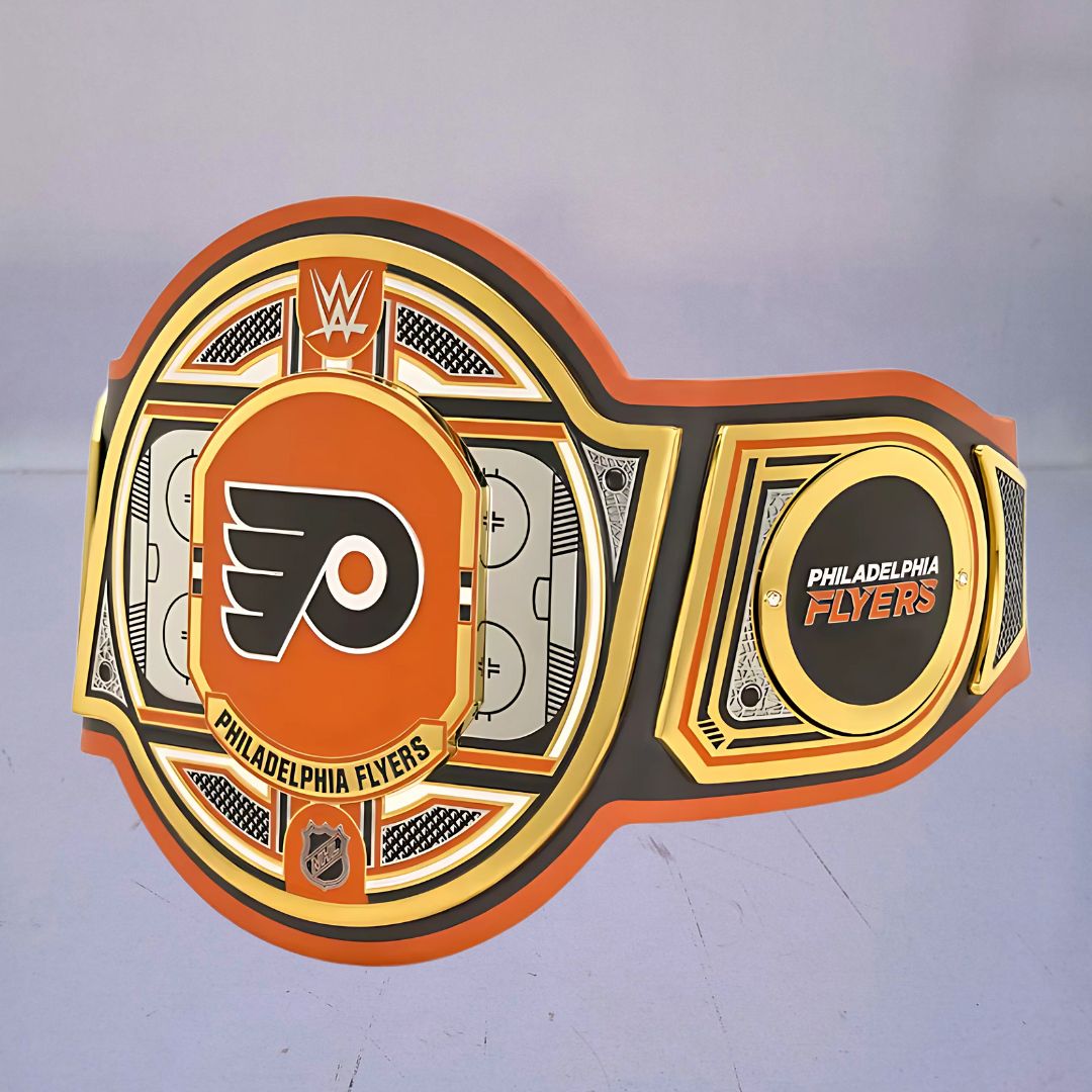 Philadelphia Flyers Championship Belt featuring WWE and NHL Legacy Title design.