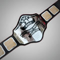 Intricate etching on Hulk Hogan’s 1985 WWF belt, capturing classic iconography and craftsmanship.