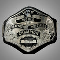 Hulk Hogan’s 1985 WWF Championship with strap and all plates displayed.