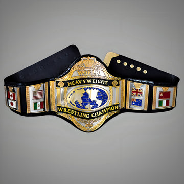Hulk Hogan 85 championship belt with iconic WWF white strap design and classic logo detailing.