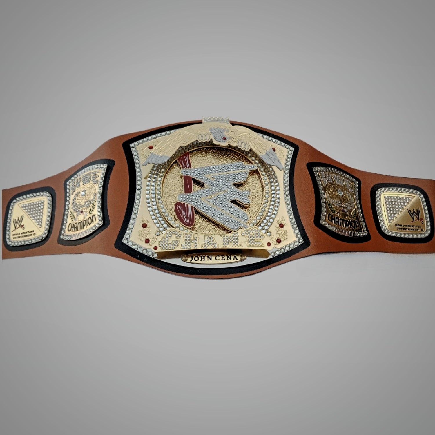 Close-up of John Cena Signature Series Belt with custom options.