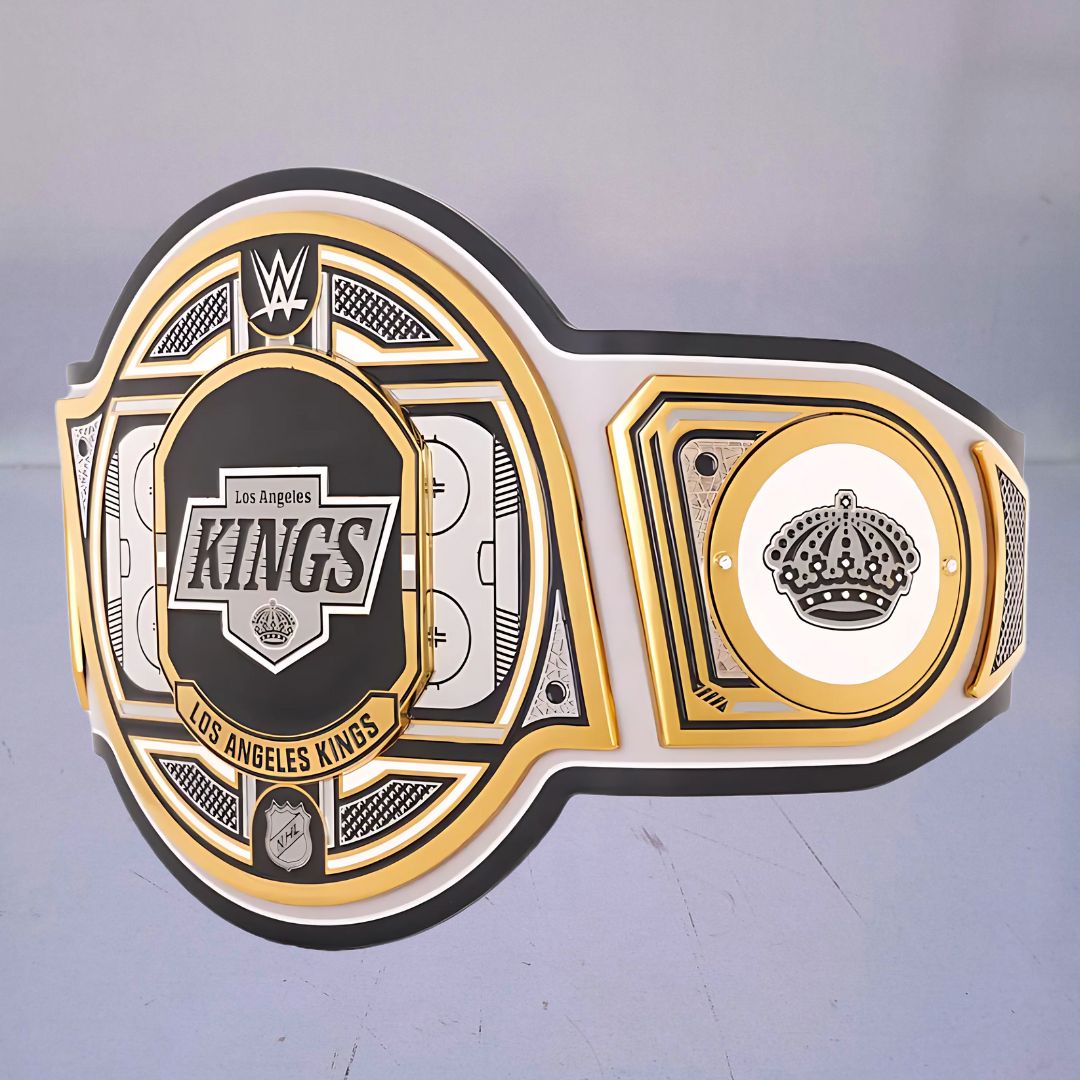 Los Angeles Kings WWE NHL Belt featuring the team's logo and colors.