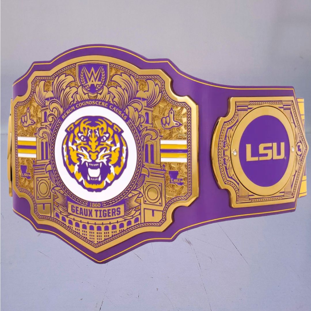 LSU Tigers WWE Championship Belt featuring Legacy Title design.