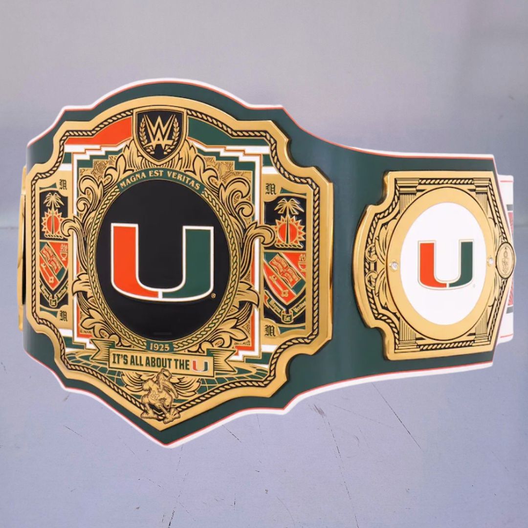 Miami Hurricanes WWE Championship Belt featuring Legacy Title design.