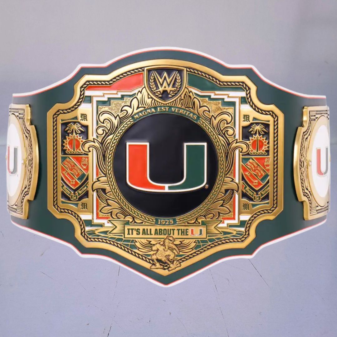 Miami Hurricanes WWE Championship Belt featuring Legacy Title design.