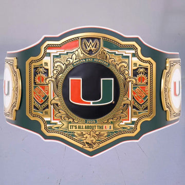 Miami Hurricanes WWE Championship Belt featuring Legacy Title design.