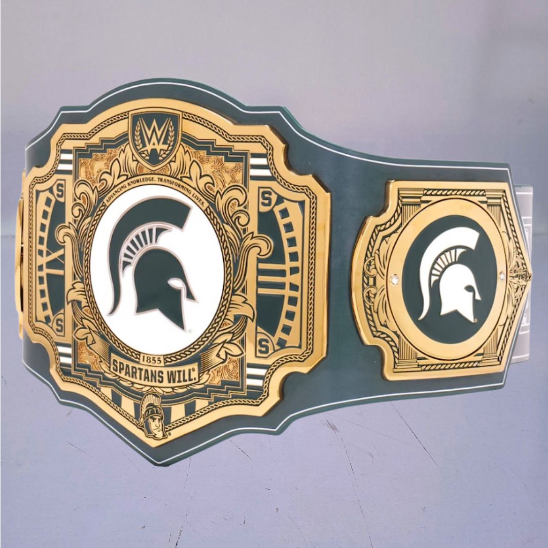 Michigan State Spartans WWE Championship Belt featuring Legacy Title design.