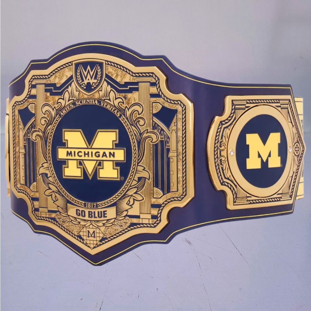 Michigan Wolverines WWE Championship Belt featuring Legacy Edition design.