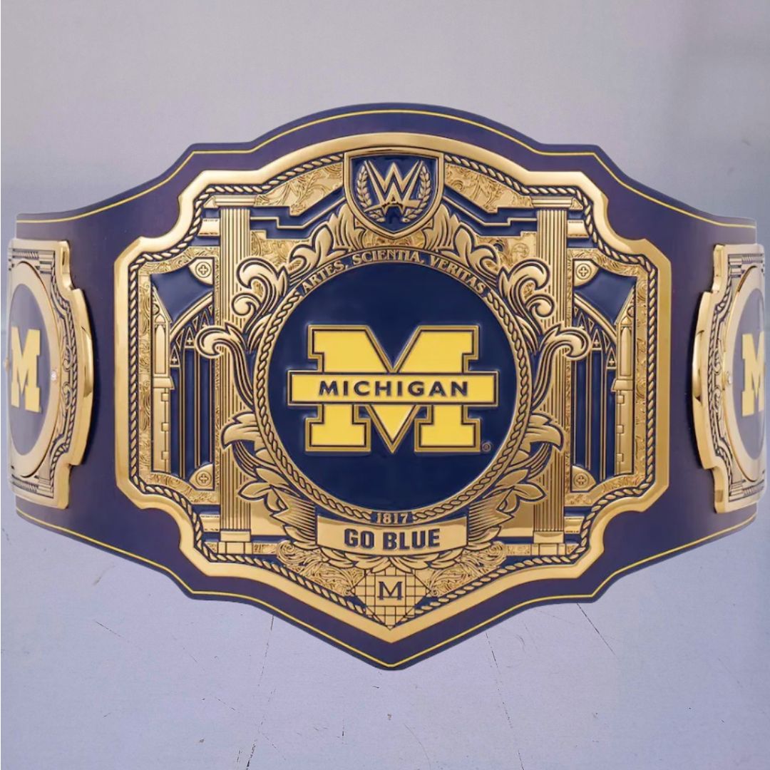 Michigan Wolverines WWE Championship Belt featuring Legacy Edition design.