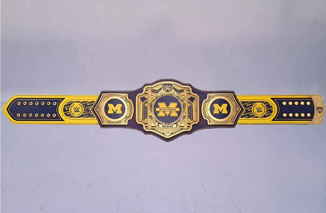 Ultimate fan collectible – Michigan Wolverines WWE Legacy Edition belt.