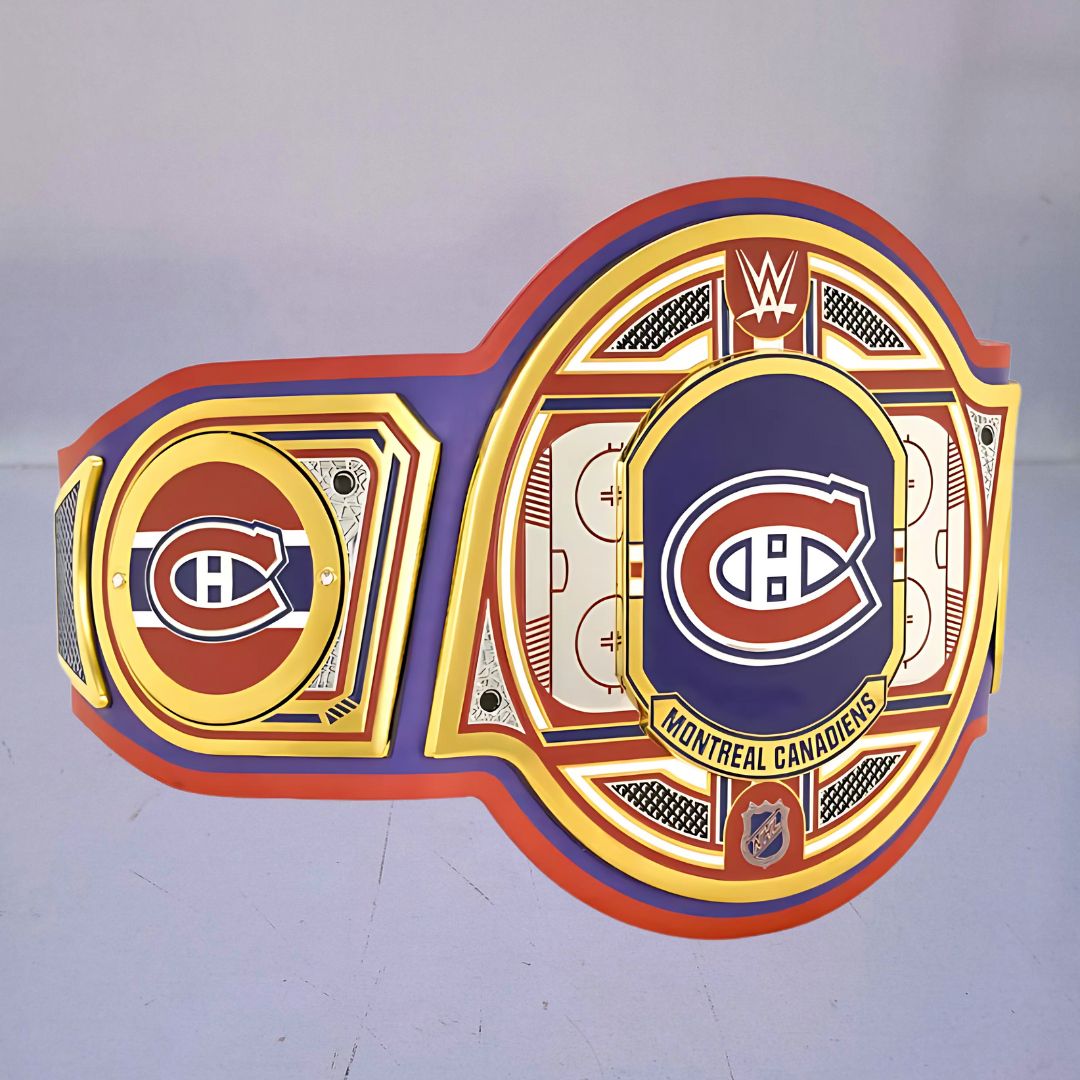 Montreal Canadiens WWE NHL Belt featuring the team's logo and colors.