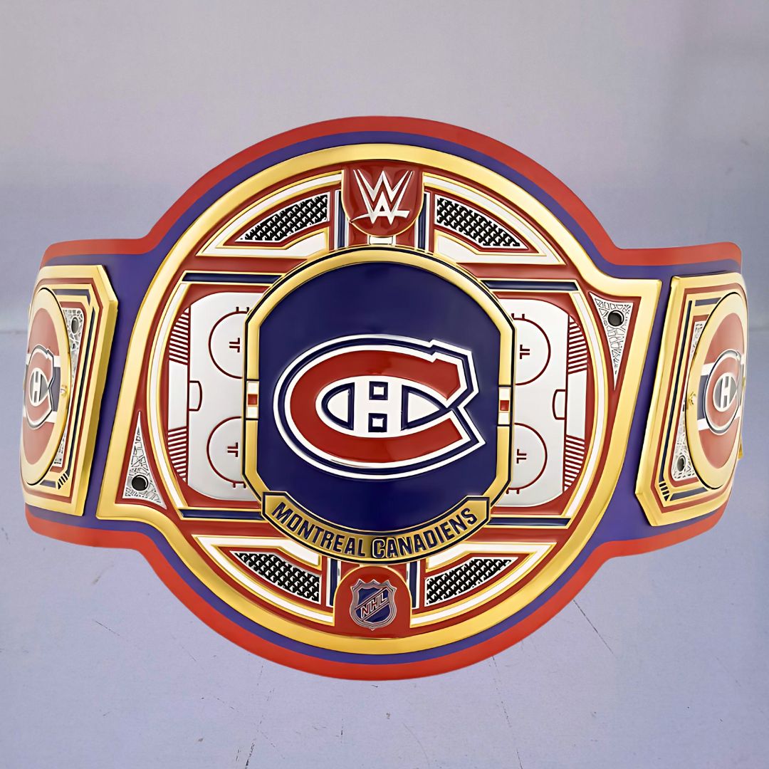 Montreal Canadiens WWE NHL Belt featuring the team's logo and colors.