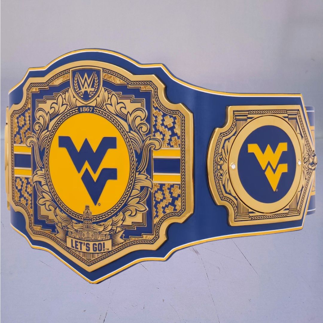 West Virginia Mountaineers WWE Wrestling Belt featuring Legacy Title design."
"Exclusive West Virginia Mountaineers wrestling belt combining WWE and legacy elements."
"WWE Legacy Title belt designed for West Virginia Mountaineers fans."
"West Virginia Mountaineers WWE-style wrestling belt showcasing Legacy Title branding."
"Ultimate fan collectible – West Virginia Mountaineers WWE Legacy Title belt.