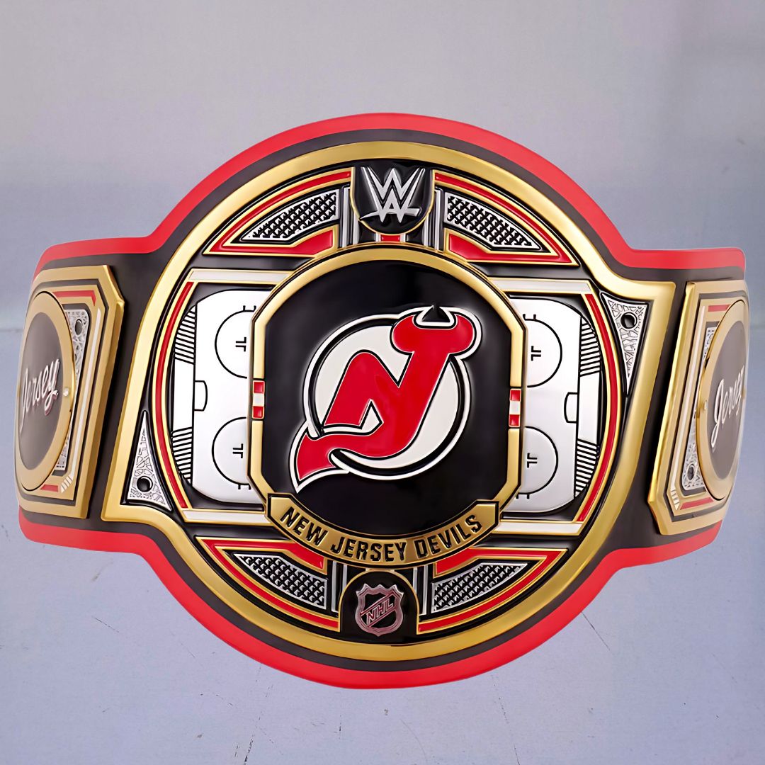 New Jersey Devils WWE NHL Legacy Belt featuring the team's logo and colors.