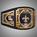 Exclusive New Orleans Saints championship belt combining NFL and WWE elements.