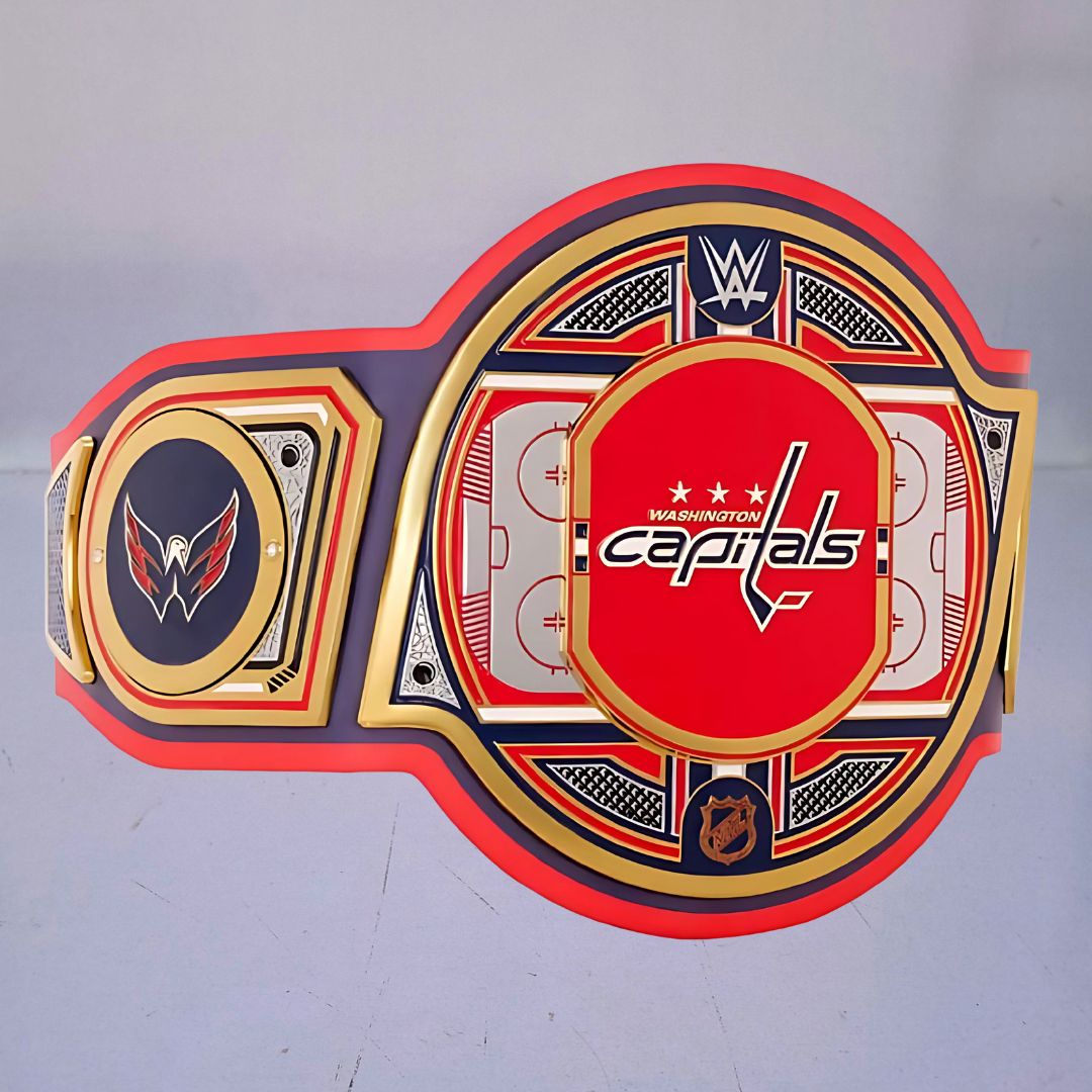 WWE Washington Capitals NHL Wrestling Belt featuring the team's logo and colors.