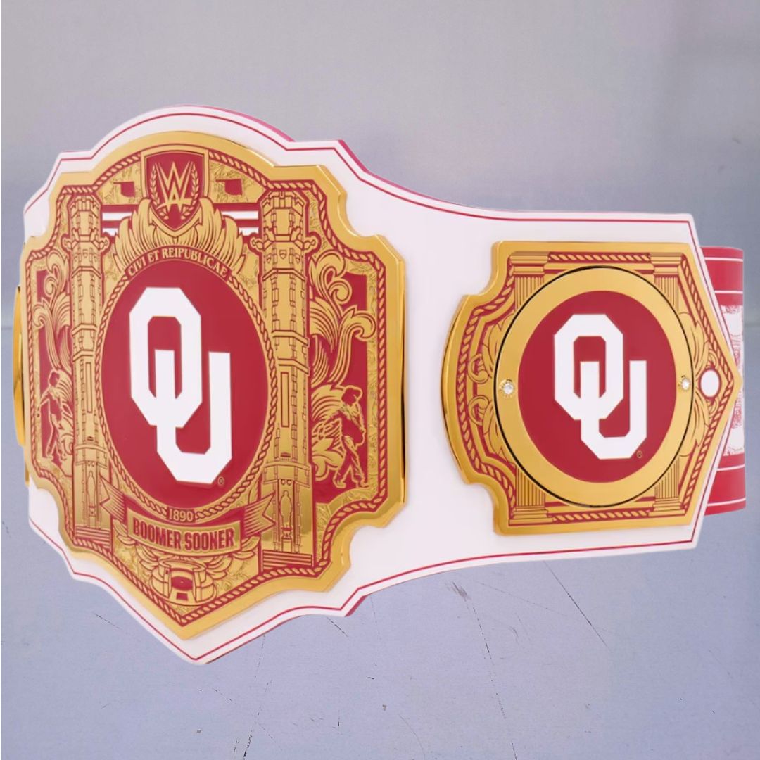 Oklahoma Sooners WWE Championship Belt featuring Legacy Title design.