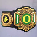 Exclusive Oregon Ducks championship belt combining WWE and legacy elements.