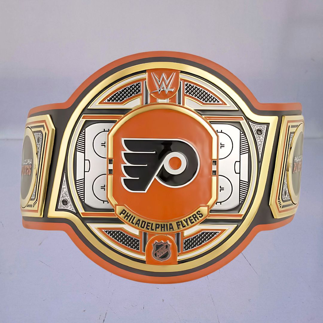 Philadelphia Flyers Championship Belt featuring WWE and NHL Legacy Title design.