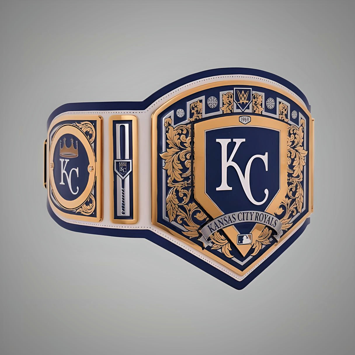 Kansas City Royals themed WWE MLB Championship Belt with team colors