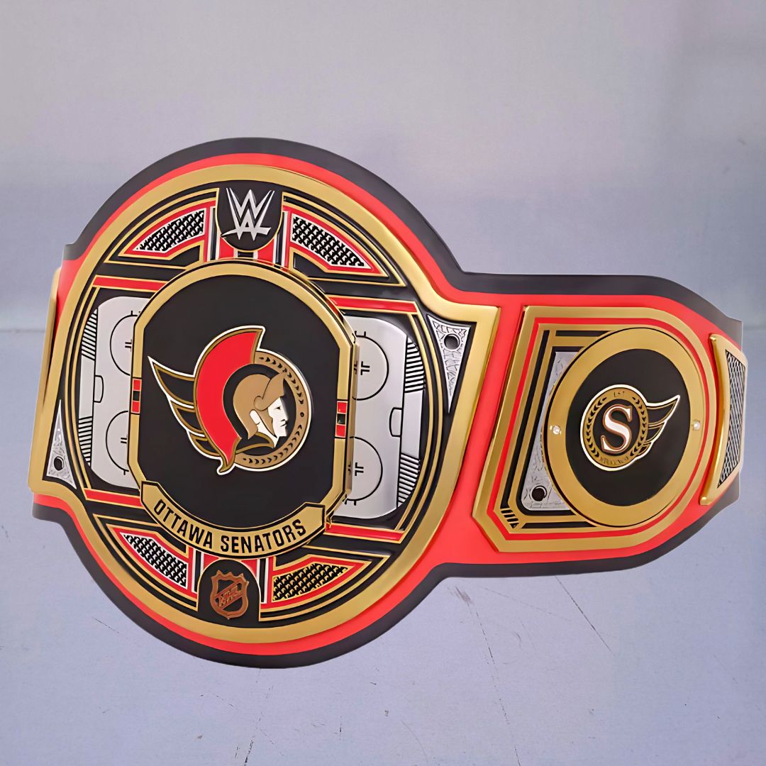 Ottawa Senators WWE NHL Legacy Belt featuring the team's logo and colors.