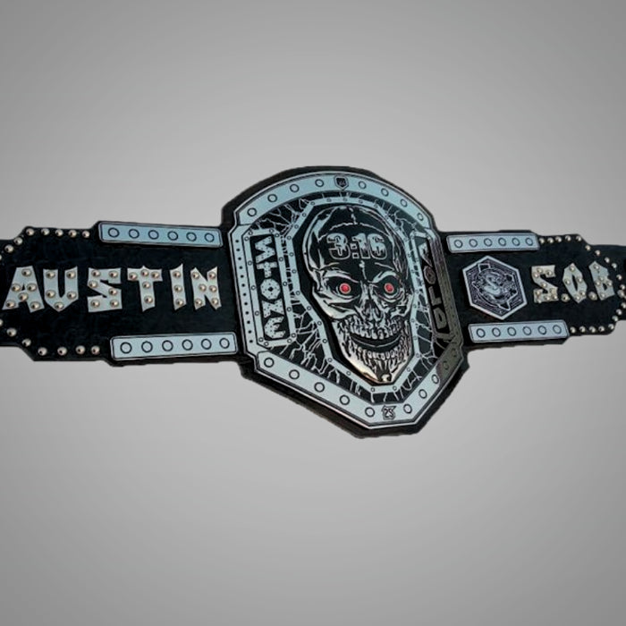 Stone Cold Steve Austin’s WWE legacy belt celebrating his iconic career.