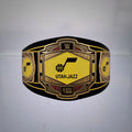 Utah Jazz WWE NBA Legacy Belt featuring black and yellow design.