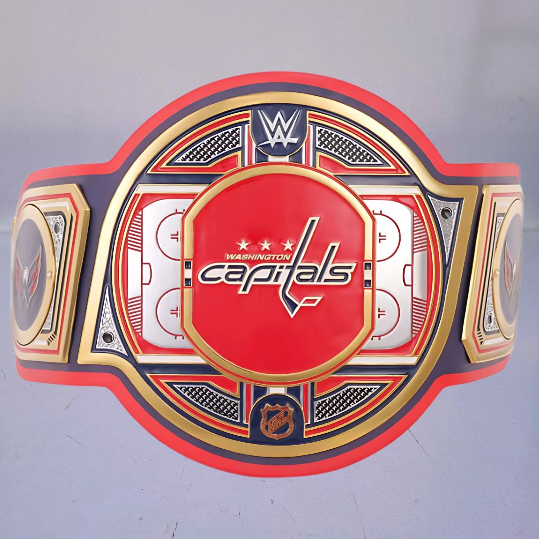 WWE Washington Capitals NHL Wrestling Belt featuring the team's logo and colors.