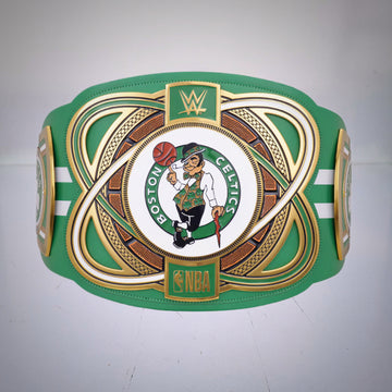 WWE Boston Celtics NBA Legacy Championship Belt combining basketball and wrestling pride.