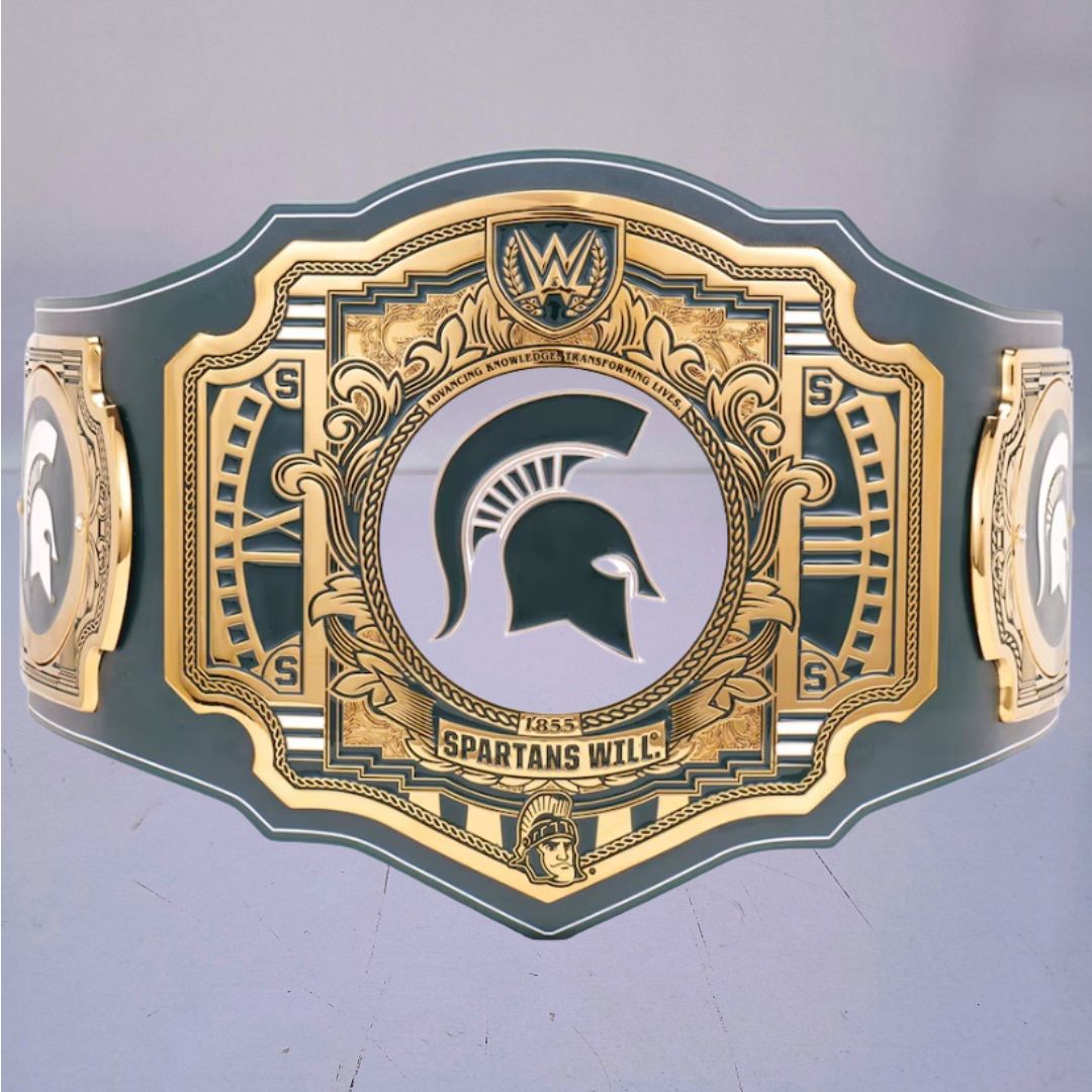 Michigan State Spartans WWE Championship Belt featuring Legacy Title design.