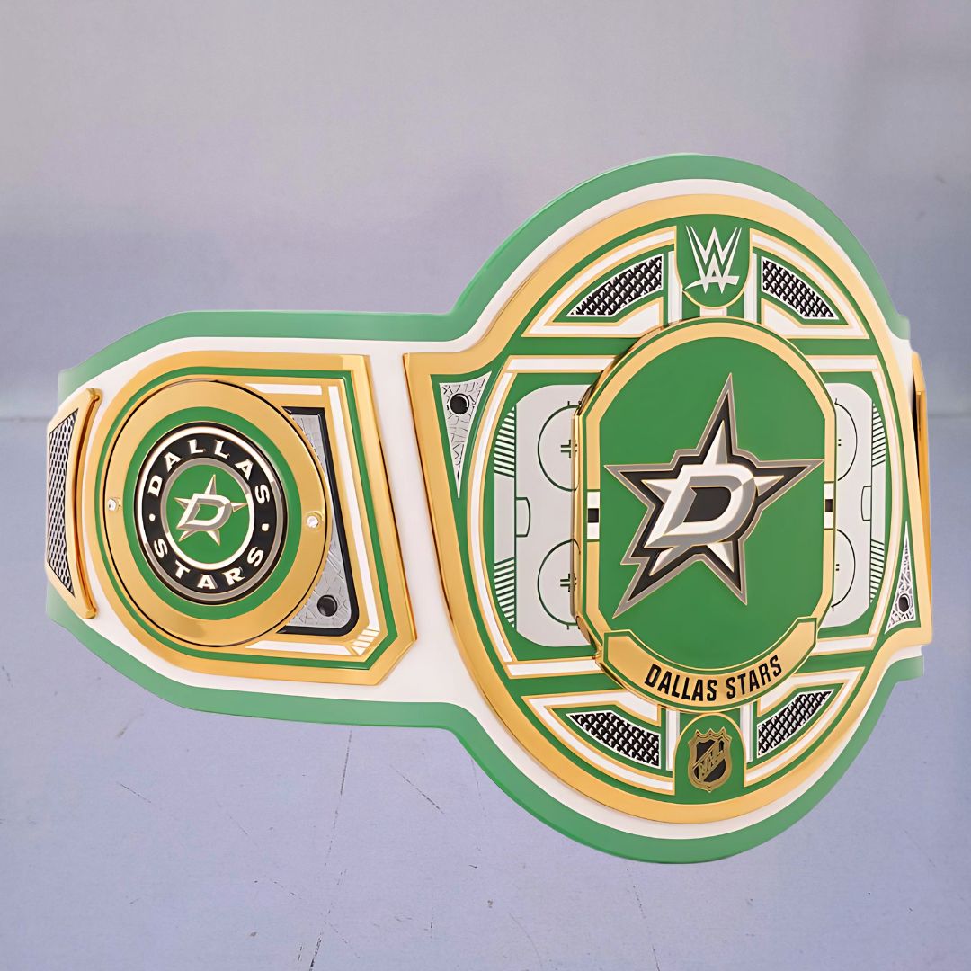 Dallas Stars WWE NHL Belt featuring the team's logo and colors.