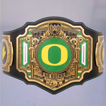 Oregon Ducks WWE Championship Belt featuring Legacy Title design.