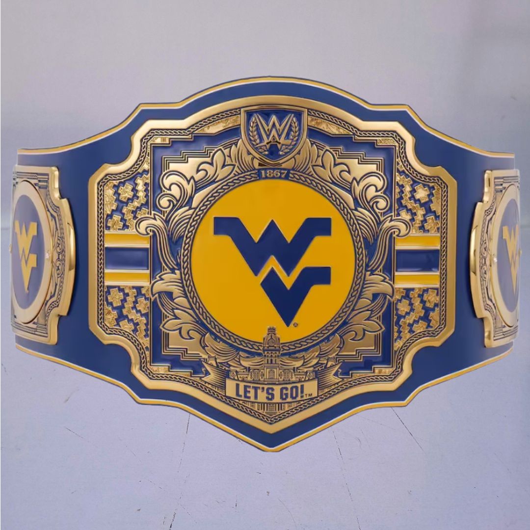 West Virginia Mountaineers WWE Wrestling Belt featuring Legacy Title design."
"Exclusive West Virginia Mountaineers wrestling belt combining WWE and legacy elements."
"WWE Legacy Title belt designed for West Virginia Mountaineers fans."
"West Virginia Mountaineers WWE-style wrestling belt showcasing Legacy Title branding."
"Ultimate fan collectible – West Virginia Mountaineers WWE Legacy Title belt.