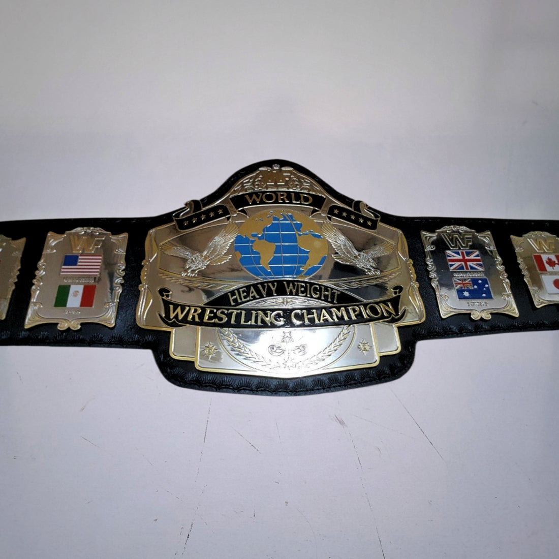 Hulk Hogan 1987 championship belt – dual plated WWF title from his iconic clash with Andre the Giant.