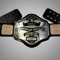 1985 Hulk Hogan WWF Belt, emphasizing the plate’s shine and nickel strap finish.